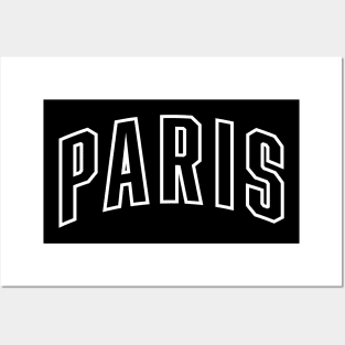 Paris White Outline Posters and Art